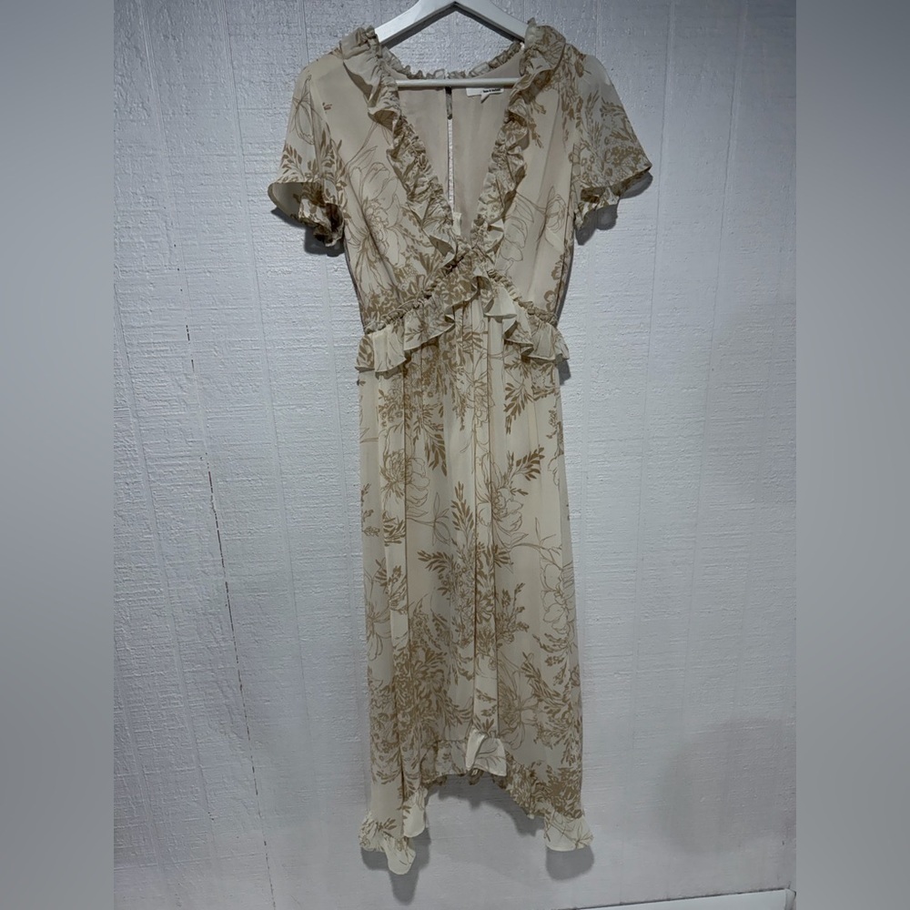June and Hudson floral ruffle midi dress size S